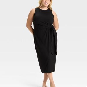 Ava & Viv Women’s Side-Tie Midi A-Line Dress